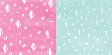 Dini Design -  Scrapbook Papier -  ca. 30x30cm -  Kaktus am Meer 10 Bögen