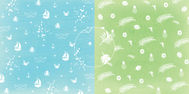 Dini Design - Scrapbook Papier - ca. 30x30cm - Meeres-Dschungel 10 Bögen