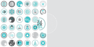 Dini Design - Scrapbook Papier - ca. 30x30cm - Adventskalender-Zickzack