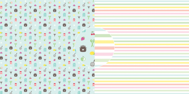 Dini Design - Scrapbook Papier - ca. 30x30cm - Marmelade-Streifen 10 Bögen