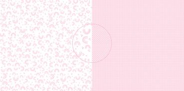 Dini Design - Scrapbook Papier - ca. 30x30cm - zuckerrosa Regenbogen/Punkte 10 Bögen