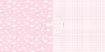 Dini Design - Scrapbook Papier - ca. 30x30cm - zuckerrosa Wolken/Vichykaro 10 Bögen