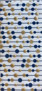 Verzierwachsplatte - Kugelgirlande Blau/Gold 100x200 mm