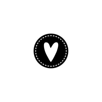 Stempel flächig Kreis Naht Herz