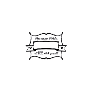 Stempel - Etikett Aus meiner Küche mit Liebe selbst gemacht - B 65 x H 45 mm