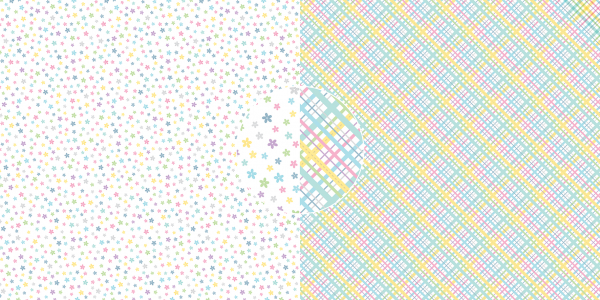 Dini Design - Scrapbook Papier - ca. 30x30cm - Blumen-Kariert 10 Bögen