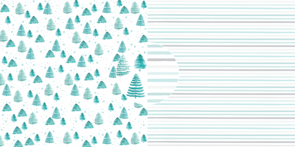 Dini Design - Scrapbook Papier - ca. 30x30cm - Bäume-Streifen 10 Bögen