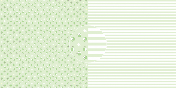 Dini Design - Scrapbook Papier - ca. 30x30cm - Äpfel-Streifen 10 Bögen