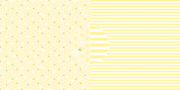 Dini Design - Scrapbook Papier - ca. 30x30cm - Zitronen-Streifen 10 Bögen