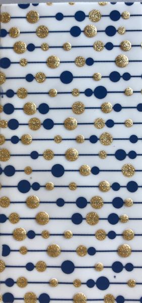 Verzierwachsplatte - Kugelgirlande Blau/Gold 100x200 mm