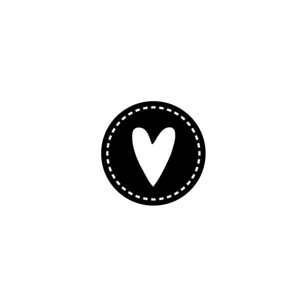 Stempel flächig Kreis Naht Herz